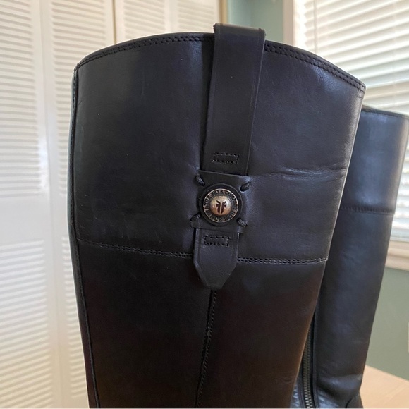 Frye Jayden Button Melissa Tall Black Leather High Riding Boots 6B Style 3475095 - Picture 4 of 15